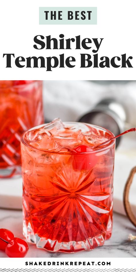 Alcoholic Shirley Temple, Virgin Drink Recipes, Black Cherry Rum, Vodka Sour Recipe, Shirley Temple Mocktail, Cherry Vodka Sour, Shirley Temple Drink, Vodka Sour, Rum Drinks Recipes