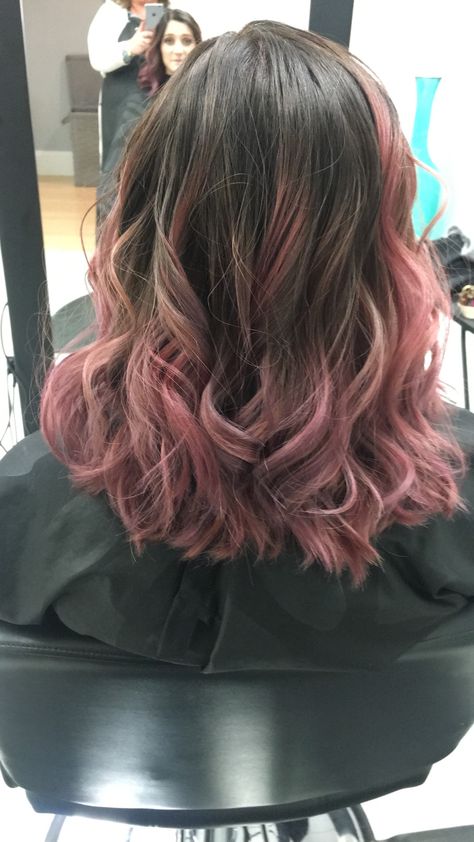 Black to pink balayage Pink Balayage, Black Hair Balayage, Balayage Hair, Balayage, Hair Inspiration, Black Hair, Hair Makeup, Long Hair Styles, Hair Styles