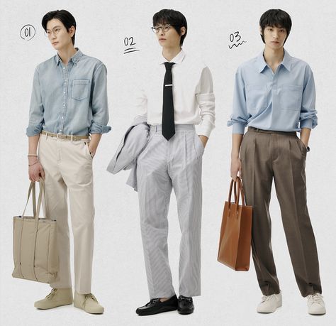 Korean Preppy Outfits Men, Male Outfit Ideas Classy, Blue Polo Outfit Men Korean, Japanese Men Summer Outfit, Japanese Preppy Fashion Men, Summer Male Outfits Korean, Fashion Show Poster, Guys Fashion Casual, Men's Casual Style