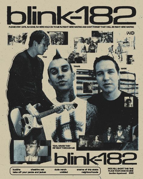 Blink 182 Poster, Graphic Design Freelance, Dorm Room Posters, Design Exploration, Artistic Posters, Vintage Music Posters, Graphic Design Assets, Fav Music, Dorm Posters