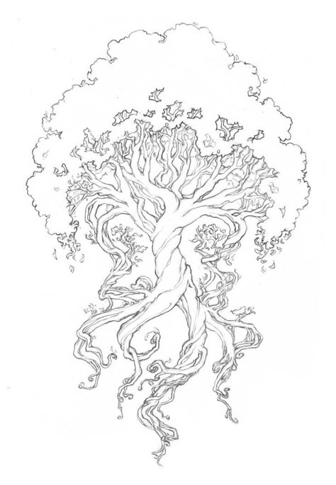 Yggdrasil Tattoo, Tree Branch Tattoo, Tattoo Tree, Branch Tattoo, Tree Sketches, Tree Of Life Tattoo, Celtic Tree Of Life, Celtic Tree, Trendy Tree