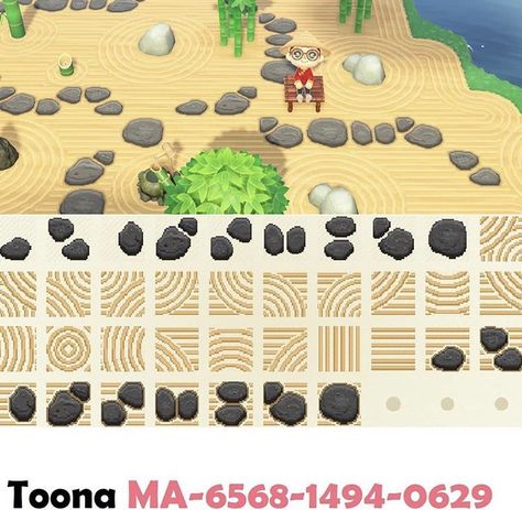 Stone Animal Crossing Code, Animal Crossing Stones Code, Animal Crossing Design Codes Paths Japanese, Animal Crossing Stepping Stone Path, Animal Crossing Creator Code Path, In Game Path Acnh, Acnh Zen Codes, Zen Island Animal Crossing, Animal Crossing Stone Path Code