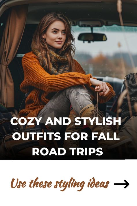 young lady sitting in the back of a car in orange wool sweater and big cosy scarf Fall Train Ride Outfit, Winter Arizona Outfits, Road Trip Outfit Fall, Fall Road Trip Outfit, Road Trip Outfit Ideas, Roadtrip Outfits, Road Trip Outfits, Trip Outfit Ideas, Countryside Outfit