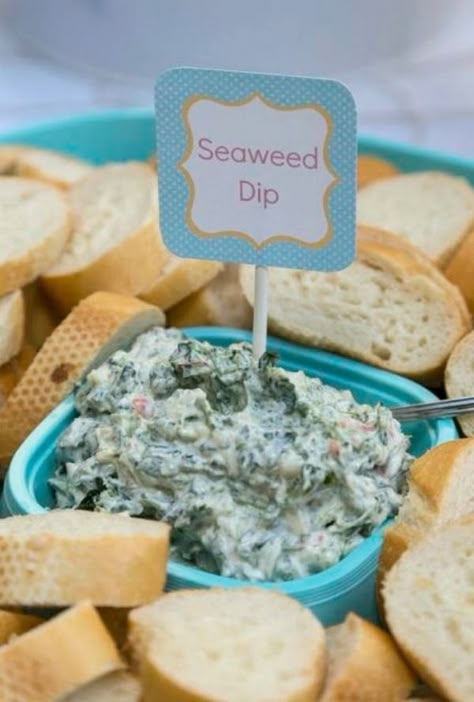 21 Marvelous Mermaid Party Ideas for Kids Seaweed Dip, Lila Party, Dory Party, Bubble Guppies Party, Bubble Guppies Birthday, Ariel Birthday, Spongebob Birthday, Sea Baby Shower, Shark Birthday Party