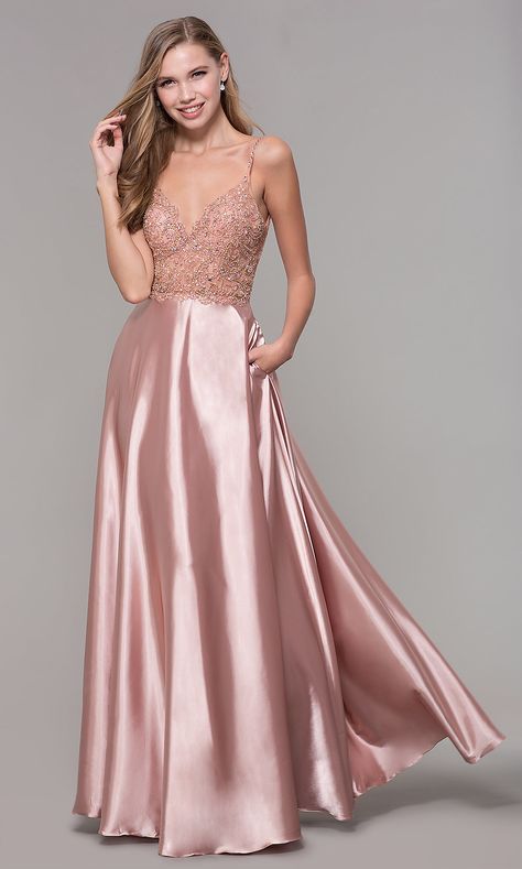 Beaded Bodice Prom Dress, Maternity Evening Gowns, Rose Gold Prom Dress, Pink Evening Gowns, Lace Maternity Dress, Formal Prom Dresses Long, Maternity Long Dress, Satin Formal Dress, Rose Gold Dress