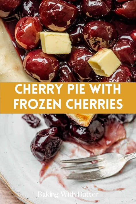 Yummy Cherry Pie, a unique and flavorful dessert made easy with frozen cherries. Cherry Pie With Tart Cherries, Frozen Cherry Pie Recipe, Dried Cherry Pie Filling Recipes, Cherry Pie Canned Cherries, Sweet Dark Cherry Recipes, Cherry Pie From Frozen Cherries, Cherry Pie Filling From Frozen Cherries, Cherry Pie Using Frozen Cherries, Frozen Cherry Pie Filling