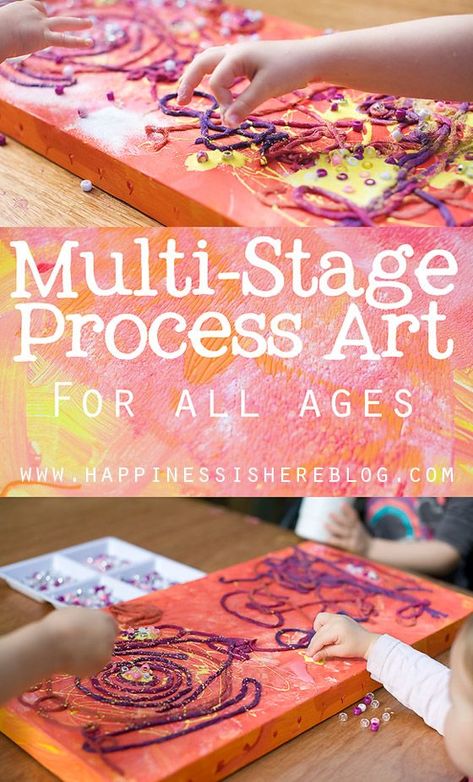 Multi-Stage Process Art - For all ages!! Process Art Preschool, Open Ended Art, Art Happiness, Preschool Art Projects, Sensory Art, Messy Art, Kids Painting, Art Therapy Activities, Homeschool Art