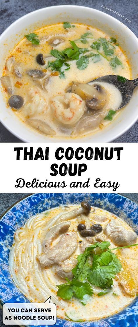 Thai Coconut Vegetable Soup, The Best Thai Coconut Soup, Coconut Broth Soup, Thai Coconut Ramen, Thai Basil Soup Recipe, Easy Coconut Soup, Coconut Shrimp Soup Recipes, Coconut Tofu Soup, Soup Made With Coconut Milk