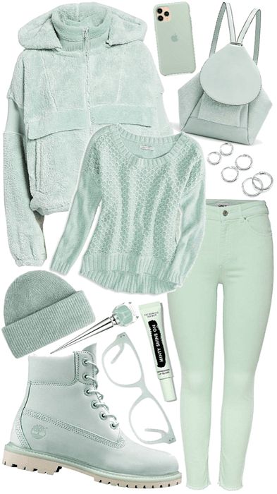 Mint Outfit Aesthetic, Mint Outfit, Summer Palette, Soft Spring, Color Season, Korean Casual Outfits, Monochrome Fashion, Korean Casual, Grey Outfit