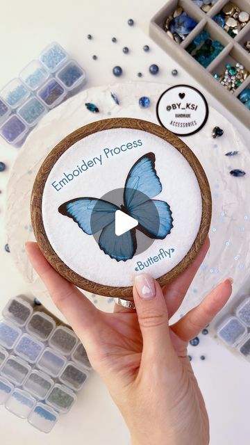 🤍BY_KSI🤍Handmade jewellery🤍 on Instagram: "💙Embroidery Process “Butterfly”💙
——————————————————-
Handmade brooches @by_ksi 💙" Butterfly Handmade, Brooch Handmade, December 8, Butterfly Brooch, Brooches Handmade, Handmade Jewellery, Brooches, Embroidery, On Instagram