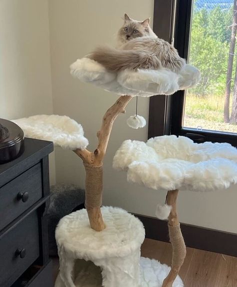 Luxury Cat Furniture, Cat Room Decor, Cat Tree House, Modern Cat Tree, Flower Cat, Luxury Cat, Wood Cat, Floral Cat, Modern Cat