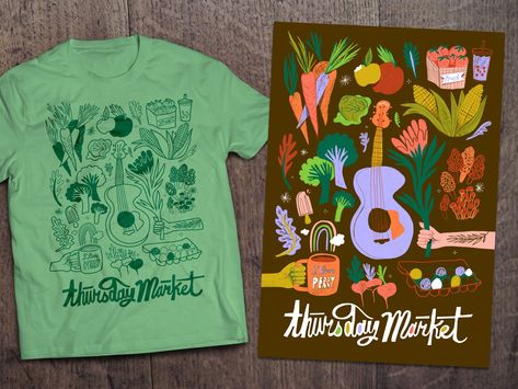 Farmer's Market Design by Karli Ingersoll on Dribbble Farmers Market Tshirt, Market Images, Market Branding, From Farm To Table, Small Business Branding, Graphic Elements, Work Inspiration, Farmer's Market, Brand Marketing