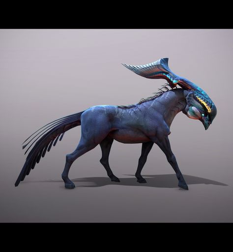 ArtStation - Dragon horse creature with baby 01, Tyler Smith Pegasus Concept Art, Horse Creature Design, Horse Monster, Alien Horse Concept Art, Horse Dinosaur Hybrid, Dragon Horse, Fantasy Horses, Alien Design, Fantasy Beasts