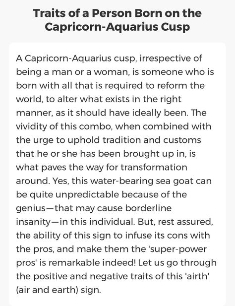 Capriquarius Cusp, Capricorn Aquarius Cusp, Zodiac Cusp, Aquarius And Scorpio, Sun Signs, Aquarius Life, Capricorn Life, Gemini Rising, Capricorn Traits