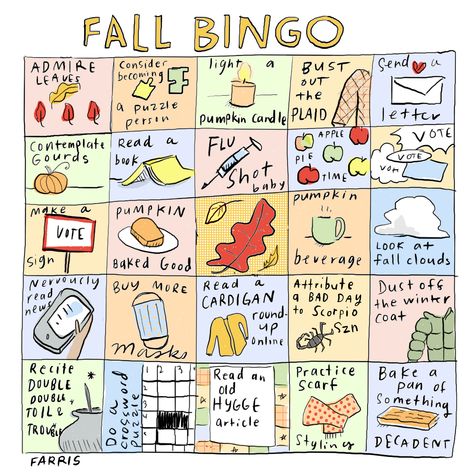 Fall Bingo, Gift Guide Design, Free Bingo Cards, Thankful Tree, Bingo Template, Cup Of Jo, Fall Bucket List, Have A Lovely Weekend, Pumpkin Candles