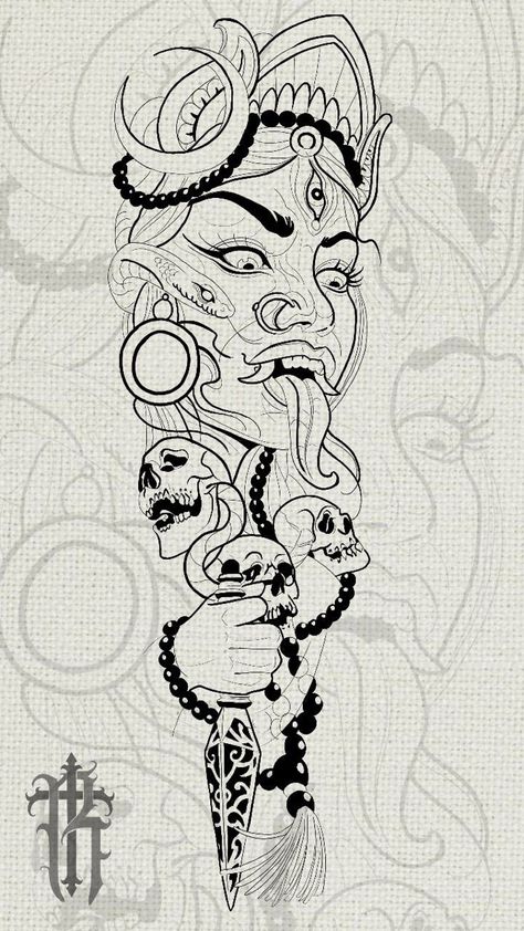 Kali Tattoo, 42 Tattoo, Buddha Tattoo Design, Shiva Tattoo Design, God Tattoos, Goddess Tattoo, Theme Tattoo, Shiva Tattoo, Tatuaje A Color