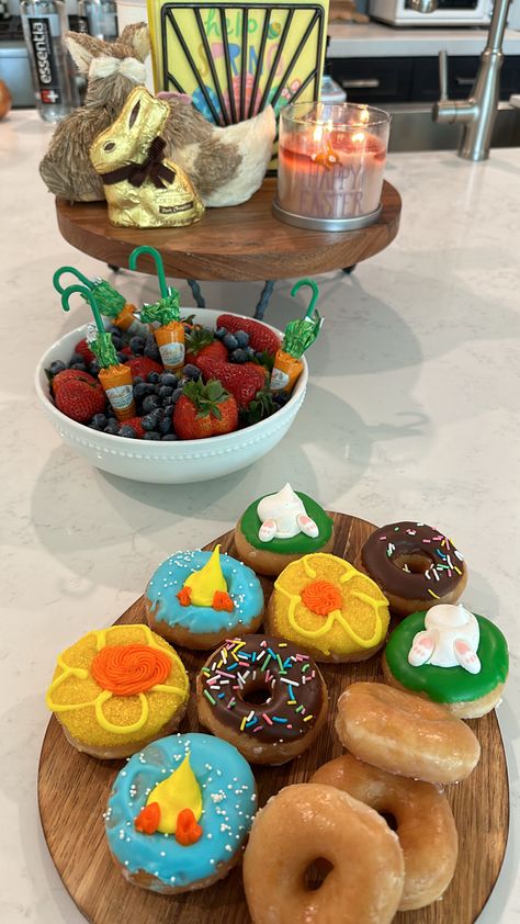 easter, morning, krispy kreme, donuts, strawberries, brunch, bunny, carrots, cute ideas, aesthetic, kids breakfast Aesthetic Kids, Kid Aesthetic, Krispy Kreme Donuts, Kids Breakfast, Easter Breakfast, Easter Morning, Cute Ideas, Krispy Kreme, Breakfast For Kids