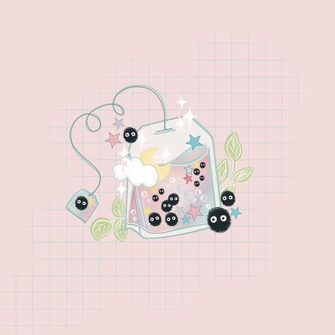 Cute Tea Drawing, Bubble Tea Tattoo, Boba Tea Art, Boba Art, Kawaii Boba, Boba Tea Illustration, Bubble Tea Illustration, Teabag Tattoo, Boba Illustrations