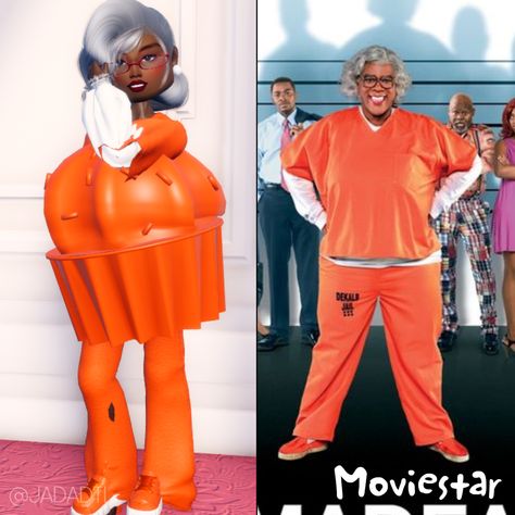 all/everything is created by me! dress to impress, dti , outfit inspo , roblox , madea , halloween , meme , moviestar , tyler perry , madea goes to jail , funny , costume Madea Meme, Madea Goes To Jail, Tyler Perry Madea, Madea Halloween, Halloween Meme, Dti Hacks, Funny Costume, Tyler Perry, Money Money