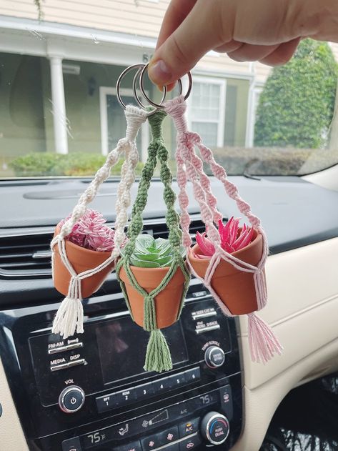 Excited to share the latest addition to my #etsy shop: Mini Macrame Plant Hanger for Car Mirror Accessories, Boho Car Decor, Hanging Plant Holder, Car Charm, Cute Car Mirror Accessories https://etsy.me/3SaGSBl #carcharm #carplanthanger #minimacrame #hangingcardecor #cutecaraccessory #carmirroraccessory #kawaiicaraccessory #caraccessories #cutecaraccessories Diy Car Mirror Hangers Beads, Car Charm Packaging, Boho Car Accessories, Mirror Car Accessories, Shop Car, Car Hangers, Crochet Car, Hanging Plant Holder, Mini Macrame