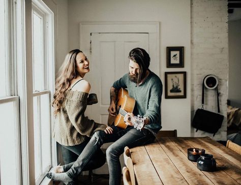 6,159 Likes, 84 Comments - Montana Lee Photography (@montanaleephotography) on Instagram: “I spent the morning with Lane + Jaclyn. These talented folks opened their sun drenched home to me,…” Song Photo, Dirty Boots, Shooting Couple, Home Photo Shoots, Pre Wedding Poses, Messy Hair, Cute Couples Photos, Engagement Photo Inspiration, Couple Shoot