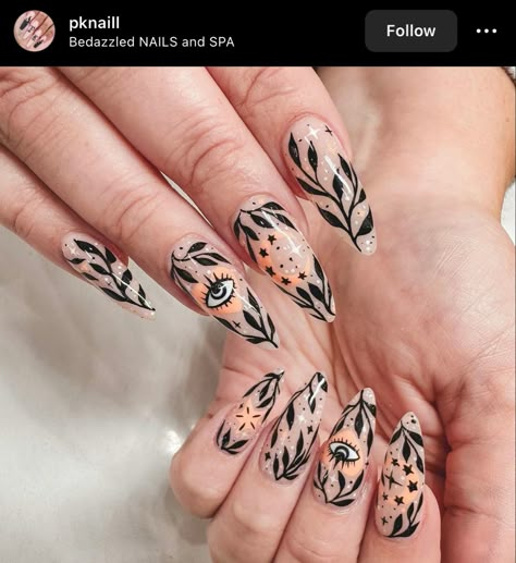 Burberry Nails, Evil Eye Nails, Silver Nail Art, Eye Nail Art, Witchy Nails, Dot Nail Art, Nail Time, Cute Nails For Fall, Edgy Nails