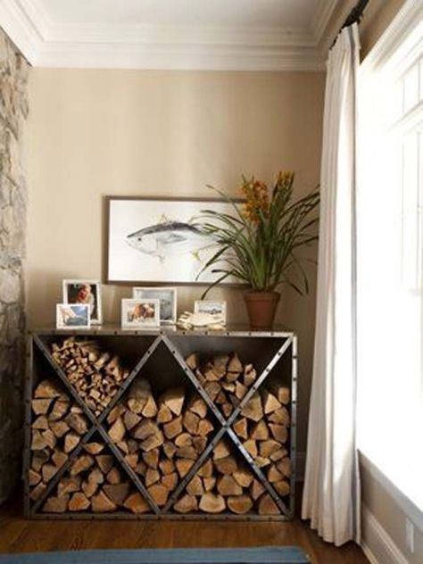 #interiordesign #homedecor #homedesign #DSA #interiorfocalpoint #focalpoint Firewood Storage Indoor, Tiny Wood Stove, Wood Store, Firewood Rack, Firewood Storage, Wood Rack, Wood Shed, Outdoor Wood, Wood Storage