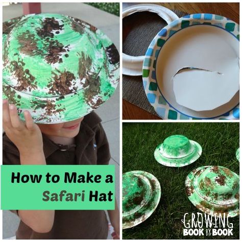 How to make a safari hat is perfect for using with the book, We're Going on a Lion Hunt! We Are Going On A Lion Hunt Activity, Diy Safari Hat, Going On A Safari Theme Preschool, Safari Hat Craft, Safari Crafts For Kids, Going On A Lion Hunt, Safari Hats, Preschool Jungle, Safari Crafts