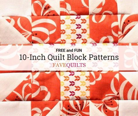 If you're looking for 10-inch quilt block patterns for your next project, then these patterns are the ones for you! > > 10 Inch Block Quilt Patterns, 10x10 Quilt Block Patterns, Beginner Quilt Patterns Free, Layer Cake Quilt Patterns, Quilt Blocks Easy, Cross Quilt, English Paper Piecing Quilts, Quilt Block Patterns Free, Quilt Square Patterns