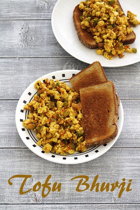 Tofu bhurji recipe - This is Indian spiced scrambled tofu recipe. Perfect for filling breakfast. Bhurji Recipe, Scrambled Tofu Recipe, Vegan Curry Recipes, Curry Recipes Indian, Dried Vegetables, Vegan Curry, Vegan Yogurt, Vegetarian Entrees, Filling Breakfast