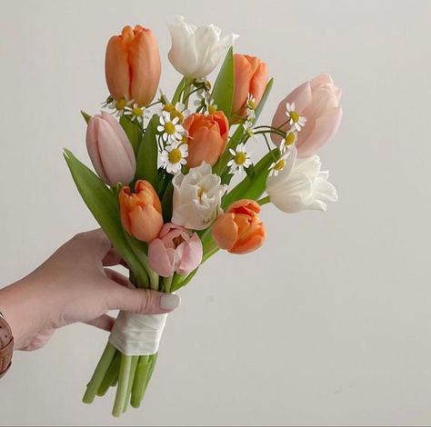 Tulip Bouquet Wedding, Small Wedding Bouquets, Wedding Flowers Tulips, Simple Wedding Bouquets, Flower Boquet, Tulip Wedding, Spring Wedding Bouquets, Bridal Bouquet Flowers, Boquette Flowers