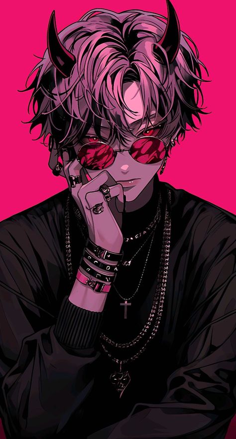 Anime Goth, Images Kawaii, Anime Show, Anime Devil, Japon Illustration, Dark Anime Guys, Cool Anime Guys, Cool Anime Pictures