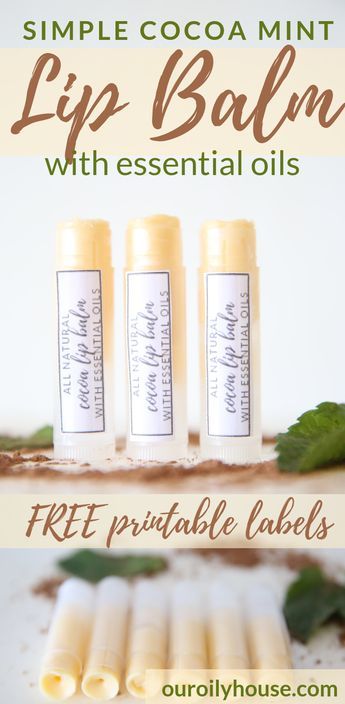 DIY Lip Balm with Essential Oils - Our Oily House Make Lip Balm, Mint Lip Balm, Diy Lip Balm Recipes, Homemade Moisturizer, Lip Balm Containers, Lip Balm Recipes, Homemade Lip Balm, Diy Essentials, Diy Lip Balm