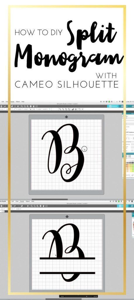 Learn how to make split monogram with your cameo silhouette basic & designer edition. It is super easy to create your own Split monogram cut file with came silhouette for your personalized craft project! You can use any type of font, customizable and it feels so nice to make your original split monogram design from scratch! You can decorate your project with vinyl or heat transfer vinyl material and personalize them, make giveaways for up coming events or parties. Silhouette Cameo Projects Beginner, Boutique Crafts, Silouette Cameo, Portrait Silhouette, Inkscape Tutorials, Silhouette Cameo Crafts, Silhouette Cameo Tutorials, Projets Cricut, Free Monogram