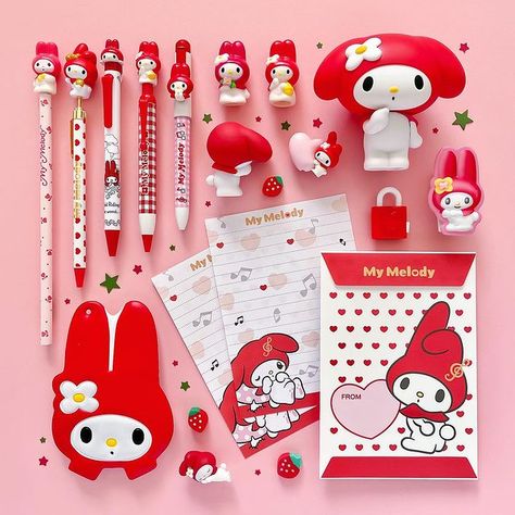 Sanrio Items Aesthetic, Hello Kitty Stationary, Sanrio Stationary, Sanrio Things, Sanrio Shop, Hello Kitty School, Sanrio Collection, Sanrio Aesthetic, Academic Aesthetic