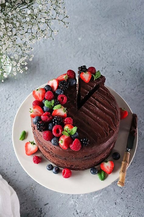 Easy Vegan Chocolate Cake | Pick Up Limes | Nourish the Cells & the Soul Easy Vegan Chocolate Cake, Vegan Chocolate Cake Recipe, 4 Cake, Vegan Chocolate Cake, Desserts Vegan, Warm Cake, How To Roast Hazelnuts, Best Chocolate Cake, Chocolate Cakes