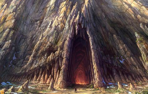 Fortress Concept Art, Cave Entrance, Empire Romain, Dragon's Lair, Rpg Map, Cave In, Artist Blog, Fantasy Places, Fantasy Setting