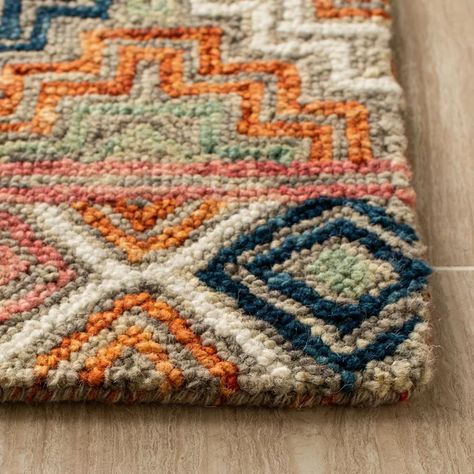 Casual Home Decor, Rustic Chic Decor, Wool Crafts, Orange Rugs, Hand Tufted Rugs, Cotton Rug, Indoor Area Rugs, Indoor Rugs, Tufted Rug