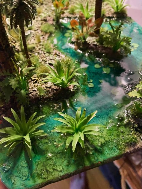 Wargaming Terrain Diy, Jungle Diorama, Cardboard Landscape, Jungle Terrain, Rainforest Project, Diorama Kids, Dinosaur Museum, Cyberpunk Design, Jungle Gardens