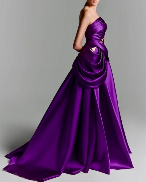 Bridal Couture, Asymmetrical Dress, Purple Dress, Go Shopping, Deep Purple, Bridal Accessories, Evening Wear, Purple Color, New Era