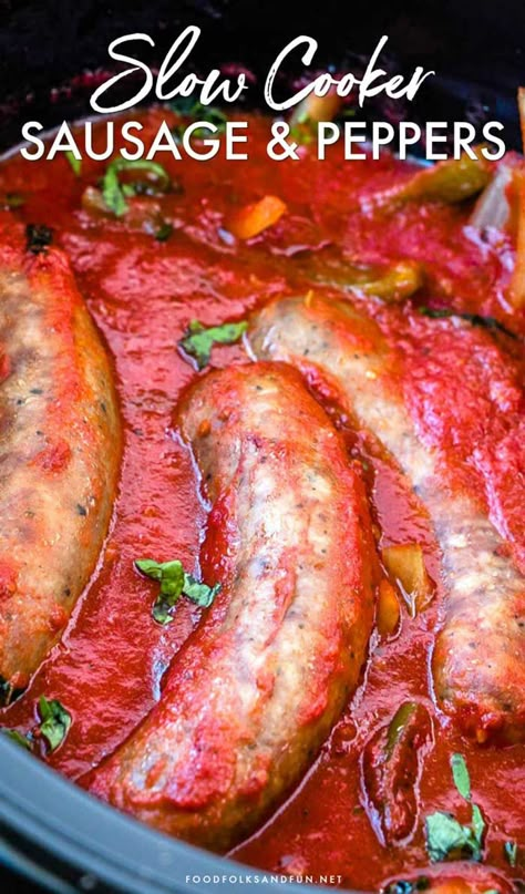 Slow Cooker Sausage And Peppers, Sausage And Peppers Crockpot, Sausage Crockpot Recipes, Slow Cooker Sausage, Sausage Crockpot, Dinner Sausage, Dollar Diy, Dinner Favorites, Pot Recipes Healthy