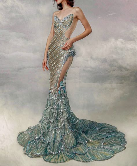 Bridal Mermaid Dress, The Atelier Couture, Siren Mermaid, The Atelier, Glamour Dress, Couture Bridal, Pageant Gowns, Event Outfit, Mermaid Gown