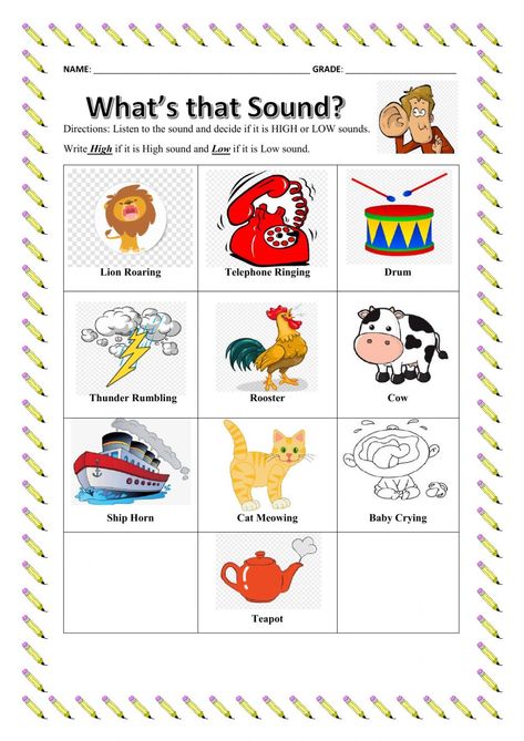 Mindful Listening, Body Systems Project, Teaching Learning Material, Sound Science, Subject Labels, Shark Coloring Pages, Sorting Games, Preschool Colors, Music Worksheets