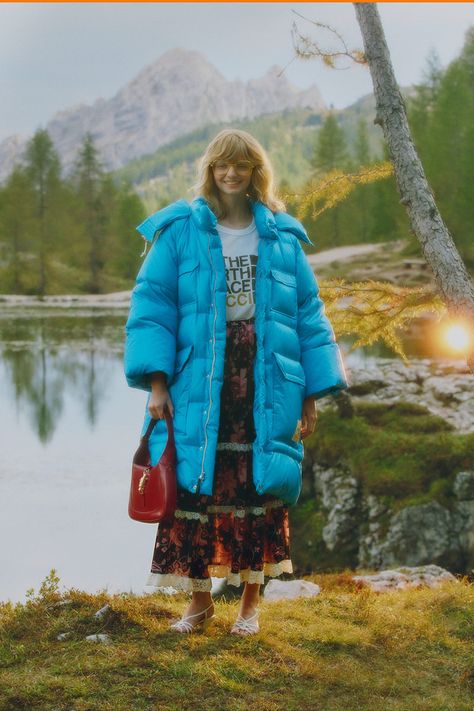 The North Face x Gucci Is the Ideal Collab for Disrupted-Life Luxury | Muse by Clio North Face X Gucci, Gucci Collection, Gucci Spring, Leather Hiking Boots, Creedence Clearwater Revival, Brand Collaboration, Puffy Jacket, 70s Inspired, Sporty Chic