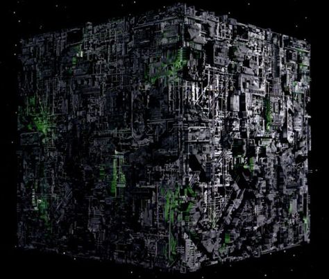 Post-Biological Aliens - Neatorama Borg Ship, Borg Cube, Star Trek Borg, The Borg, Resistance Is Futile, Sci Fi Ships, Star Track, Space Travel, Spacecraft