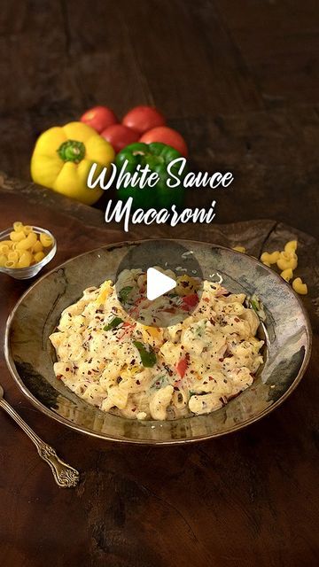 HomeCookingShow on Instagram: "Cheesy Pasta in White Sauce | Quick & Tasty Dinner  #cheesywhitesaucemacaroni #macandcheeserecipe #pastarecipes #whitesaucepastarecipe #kidsrecipes #dinnerrecipes #lunchrecipes #macaronirecipes #pasta #macaroni #whitepastarecipe #whitesaucepasta  #italiancuisine #pastasauce #homecooking #macaronikirecipe   To Make White Sauce Macaroni  Macaroni - 1 1/2 Cups Salt - 1 Tsp Butter - 1 Tbsp Oil - 1 Tsp Onion - 1 No.chopped Garlic - 5 Cloves Chopped Capsicum Pepper - 1/2 Tsp Red Chilli Flakes - 1 Tsp Italian Seasoning - 1 Tsp" White Sauce Macaroni, Pasta In White Sauce, White Pasta Sauce Recipe, Pasta Macaroni, Making White Sauce, Quick Delicious Dinner, White Sauce Pasta, Macaroni Recipes, White Pasta