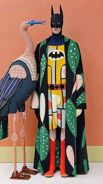 David Szauder on Instagram: "Birdman aka the modern Papageno  Unfortunately batman and spider man became jealous.  I needed to integrate them!   #bird #fashion #fashionstyle #fashionista #dance #dancevideo #popcorn #batman #spiderman #superheroes #birdman #animation #aianimation #aivideo #popstyle #popart #surrealism #surrealart #nft #nftart #aiart #queer #queerart #musicvideo #vintage #vintagestyle #vintagefashion #fashionphotography #trippyart" David Szauder, Bird Fashion, Batman Spiderman, Queer Art, Trippy Art, Hallows Eve, Surreal Art, Pop Fashion, Dance Videos