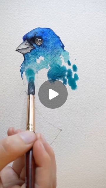 Kiley Busko on Instagram: "Watercolor indigo bunting" Birds Watercolor Paintings, Water Colour Birds, Water Colour Painting Watercolour, Watercolor Birds Paintings, Indigo Painting, 2024 Watercolor, Watercolour Birds, Bunting Bird, Indigo Art