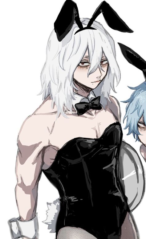 Shigaraki Full Body Bnha, Bunny Shigaraki, Mha Bunny Suit, Hot Shiggy Fanart, She.sofyee Mha, Shigaraki In A Dress, Man In Bunny Suit Drawing, All Might Fanart Cute, Shigaraki Tomura Compression Shirt