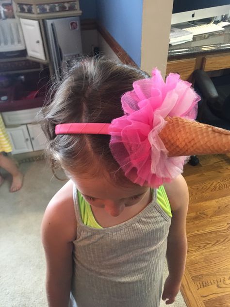 Ice Cream Cone Headband, Ice Cream Headband, Ice Cream Social Party, Candy Costume, Candy Costumes, Ice Cream Social, Make Ice Cream, An Ice Cream, Ice Cream Party